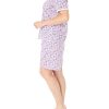 Print Knit PJ Sleepwear Two Piece Pajama Short Set for Women