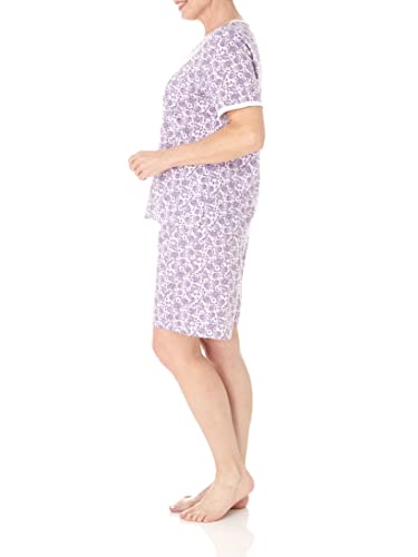 Print Knit PJ Sleepwear Two Piece Pajama Short Set for Women