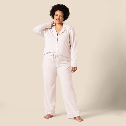 womens Cotton Modal Long-Sleeve Shirt and Full-Length Bottom Pajama Set