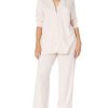 womens Cotton Modal Long-Sleeve Shirt and Full-Length Bottom Pajama Set