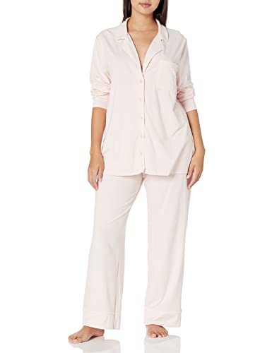 womens Cotton Modal Long-Sleeve Shirt and Full-Length Bottom Pajama Set