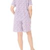 Print Knit PJ Sleepwear Two Piece Pajama Short Set for Women