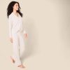 womens Cotton Modal Long-Sleeve Shirt and Full-Length Bottom Pajama Set