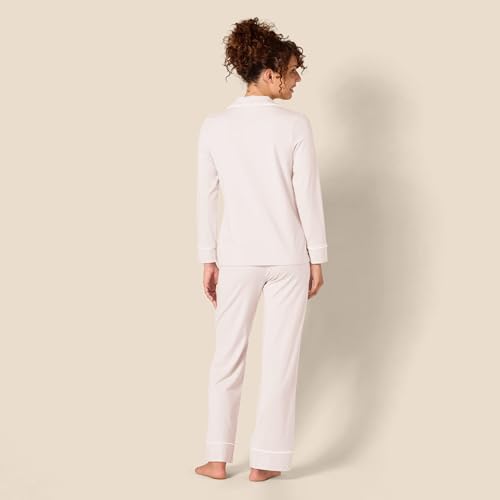 womens Cotton Modal Long-Sleeve Shirt and Full-Length Bottom Pajama Set