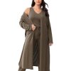 plus size 3 Piece Casual Cardigan Vest Pants Set, Women's Pajama Loungewear Set Casual Homewear Set