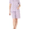 Print Knit PJ Sleepwear Two Piece Pajama Short Set for Women