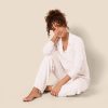womens Cotton Modal Long-Sleeve Shirt and Full-Length Bottom Pajama Set