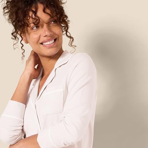womens Cotton Modal Long-Sleeve Shirt and Full-Length Bottom Pajama Set