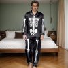 41Wjlncd5QL.jpg Family Halloween Pajamas Matching Sets 2 Pcs Buttons Pjs Long Sleeve Halloween Costumes Woman 2025 with pockets