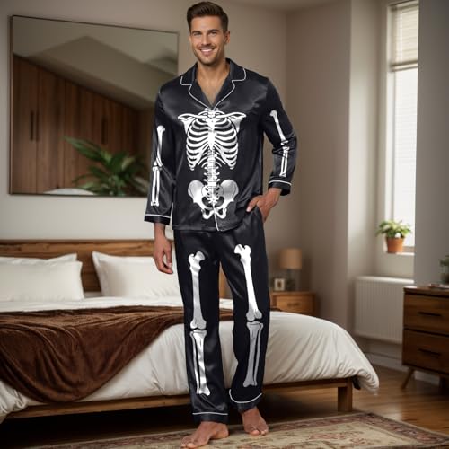 41XV8E9y-ML.jpg Family Halloween Pajamas Matching Sets 2 Pcs Buttons Pjs Long Sleeve Halloween Costumes Woman 2025 with pockets