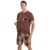 Men's Short Sleeve Pajama Set with Pockets 2-Piece Nightwear for Summer Lightweight Men's PJS