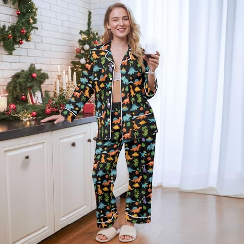 51PM80faUwL.jpg Women's Fleece Pajama Set, Fall & Christmas Pajamas, Soft Warm Matching Sleepwear Gift for Women With Pockets