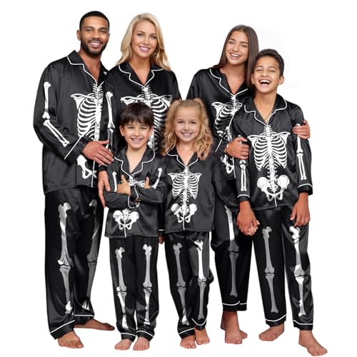51jqkGAAKWL.jpg Family Halloween Pajamas Matching Sets 2 Pcs Buttons Pjs Long Sleeve Halloween Costumes Woman 2025 with pockets