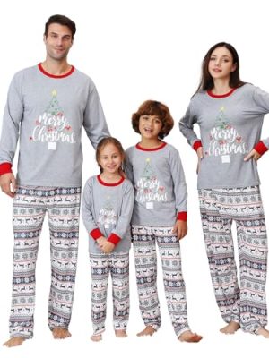 Family Christmas Pjs Matching Sets for Women/Men/Couples/Adults, Holiday Xmas Reindeer Elf Plaid Pajamas Sleepwear